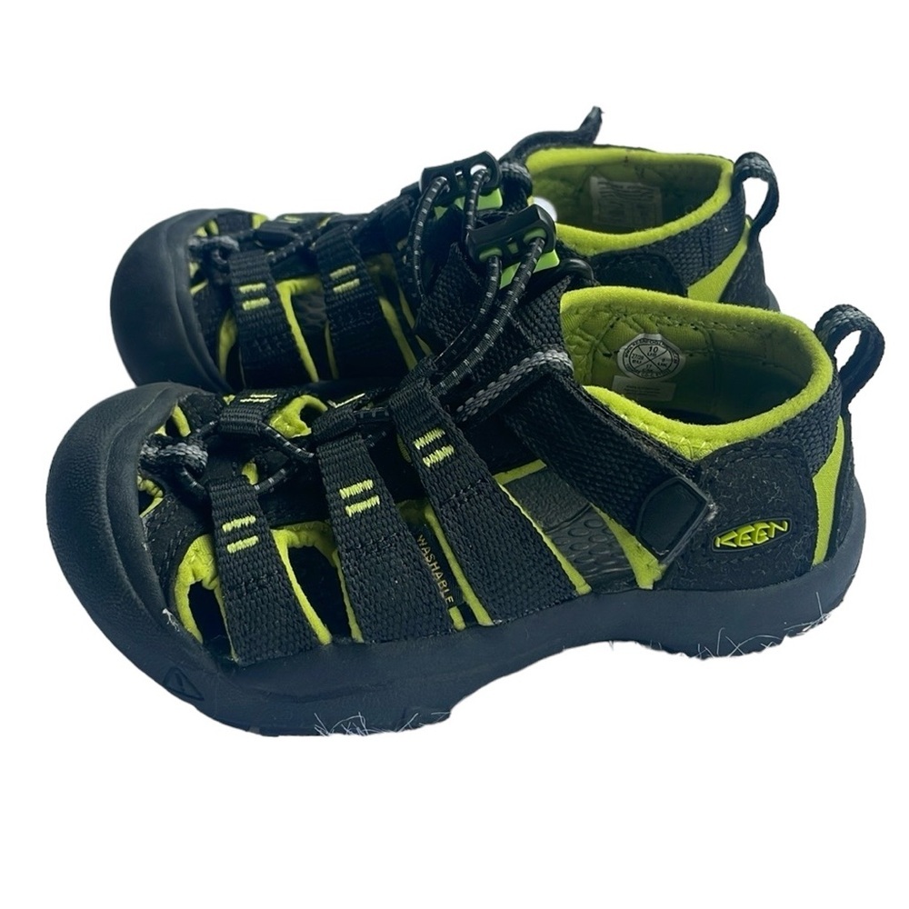Keen Kids Black and Lime Green Sandals